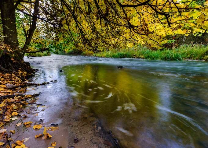 Wild River In Autumnal Col