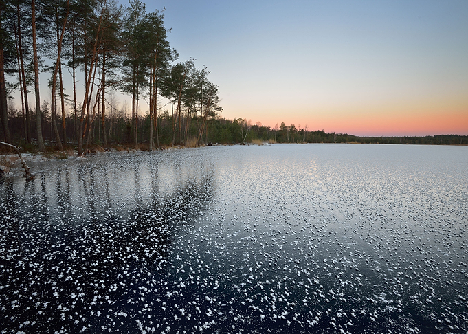 Frozen Lake Winter Sunrise