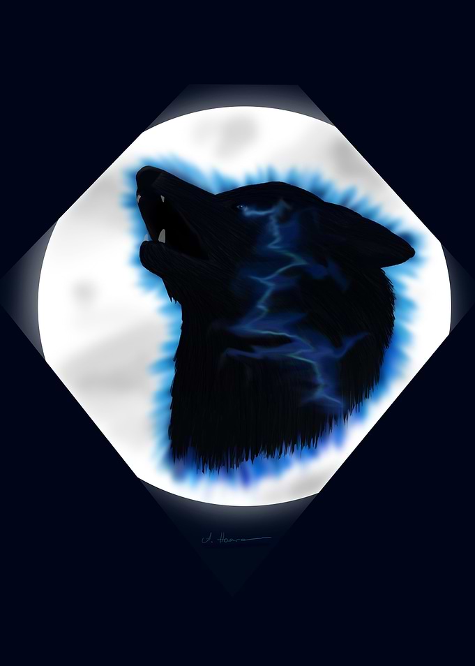 Wolf im Mond