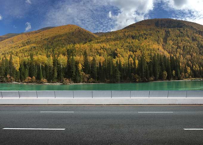 Empty Asphalt Road And Lak