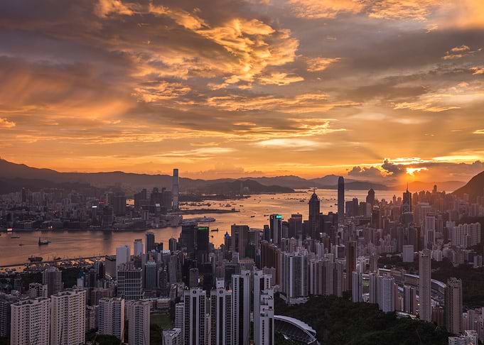 Hong Kong View With Sunset