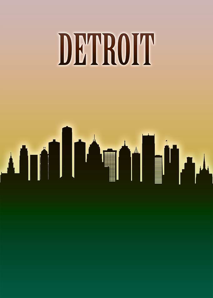 Detroit Skyline Minimal