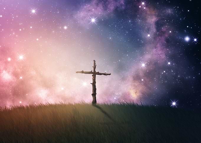 Wooden Cross With Stars