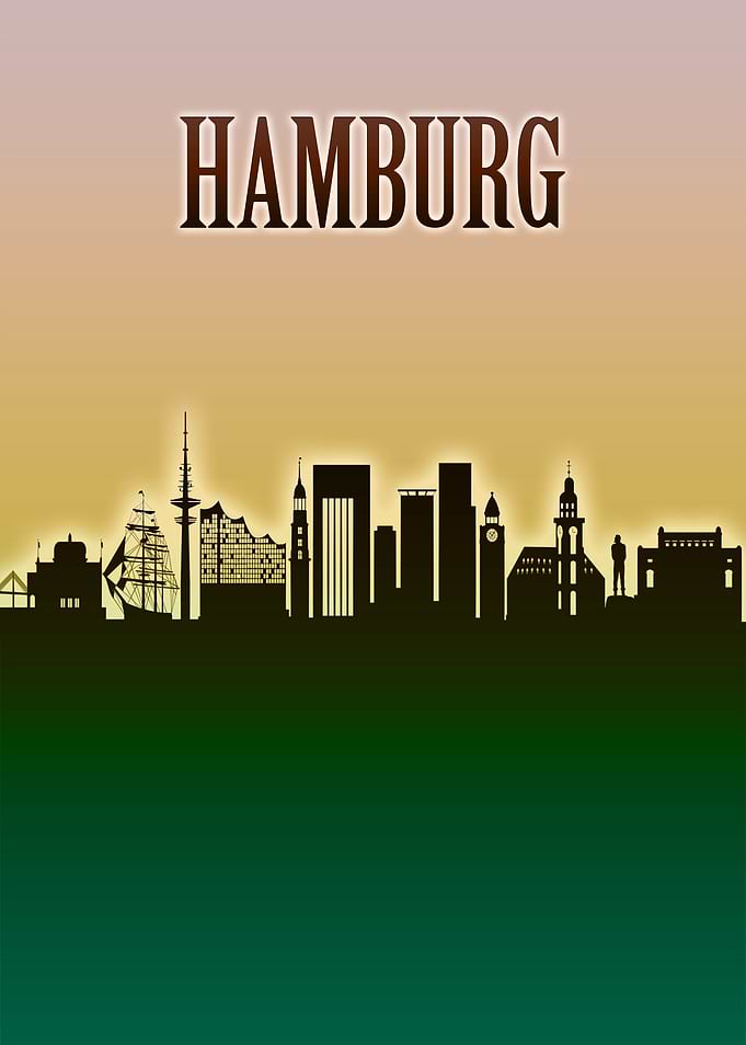 Hamburg Skyline Minimal
