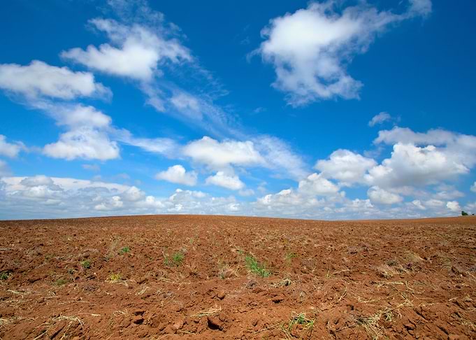 Plowed Field With Beautifu