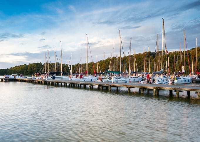 Yachtboats In Ports At Eve