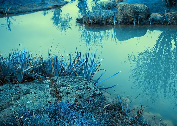 Blue Vintage Mystical Rock