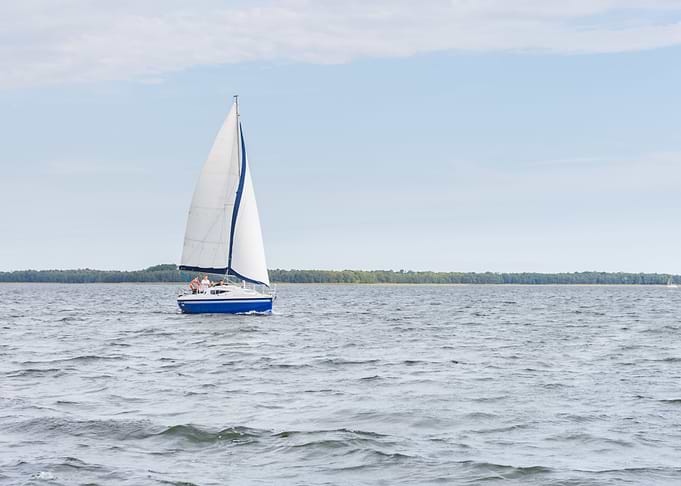 Lake Landscape With Yachts