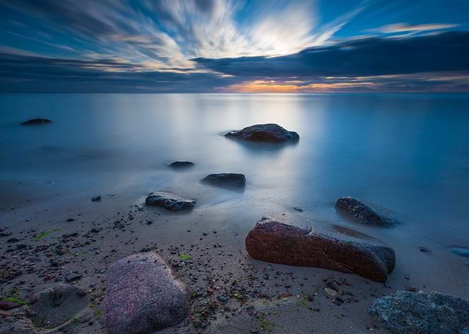 Rocky Sea Shore At Sunrise
