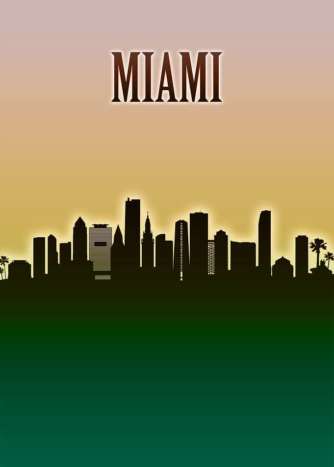 Miami Skyline Minimal