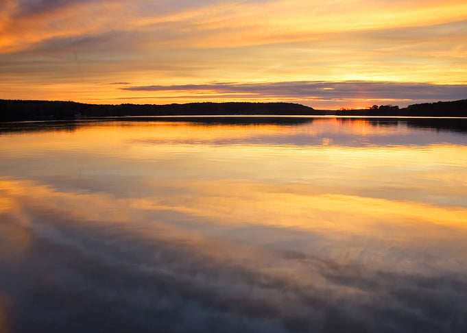 Lake With Reflected Sky In