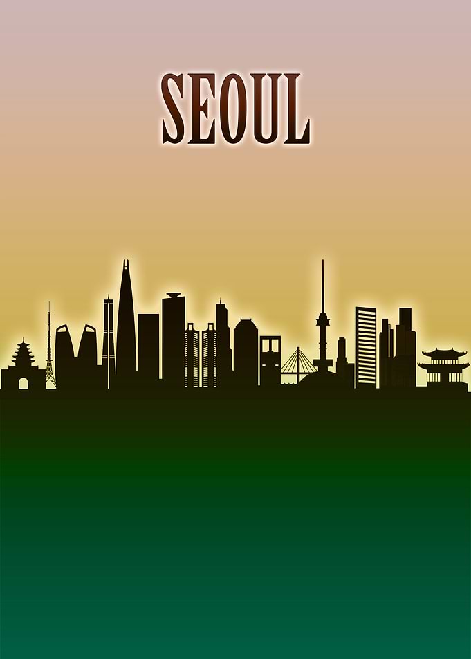 Seoul Skyline Minimal