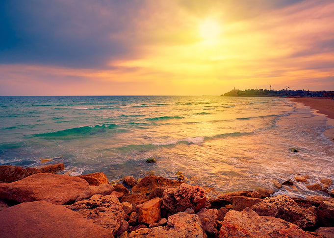 Beautiful Sunset Over Sea
