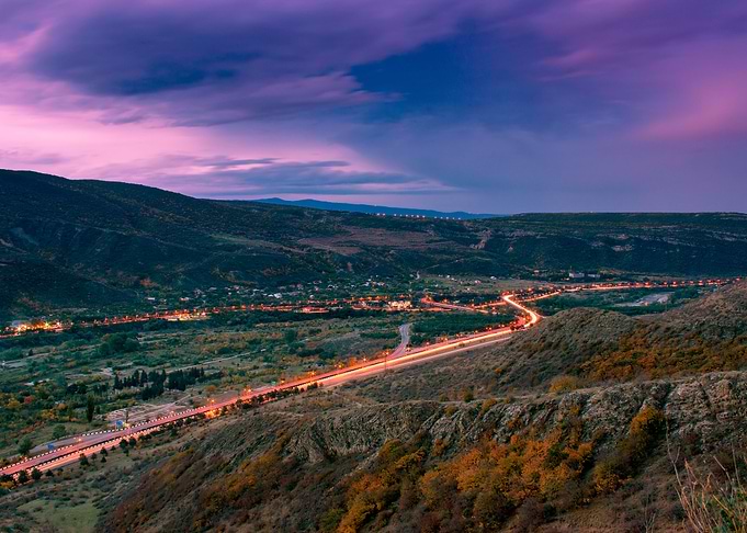 Night Panoramic View Of Mt