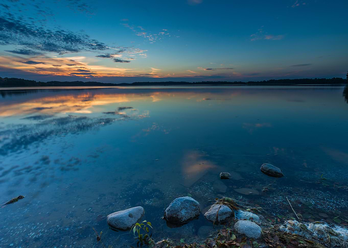 Beautiful Lake At Sunset L