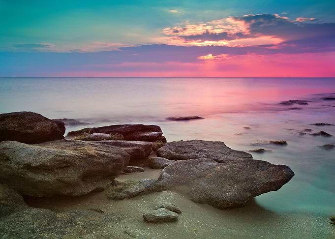 Sunset Over The Sea