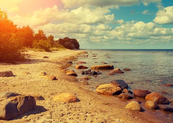 Baltic Sea Coast At Sunset