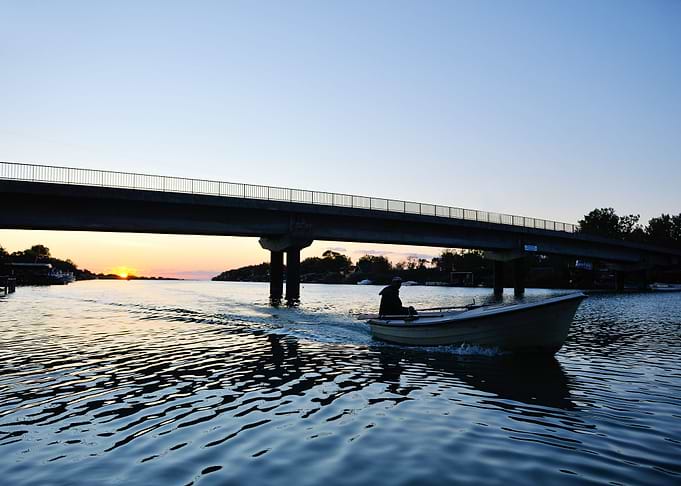 Sunset On River