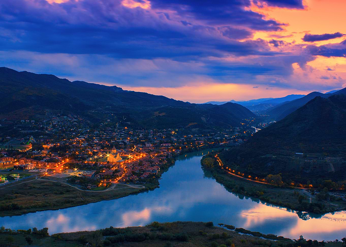 Night Panoramic View Of Mt