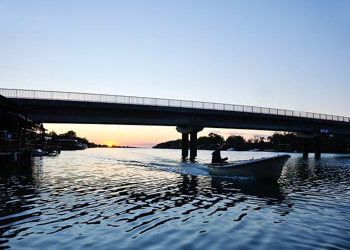 Sunset On River