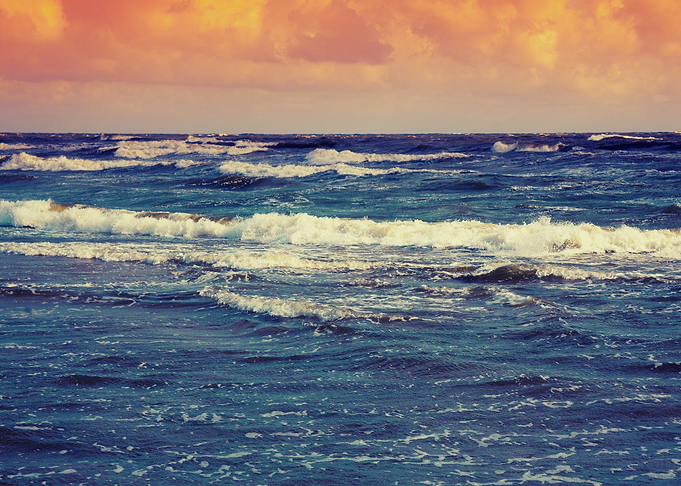 Marine Landscape At Sunset