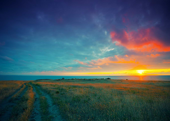 Magic Sunset Over Sea Dirt
