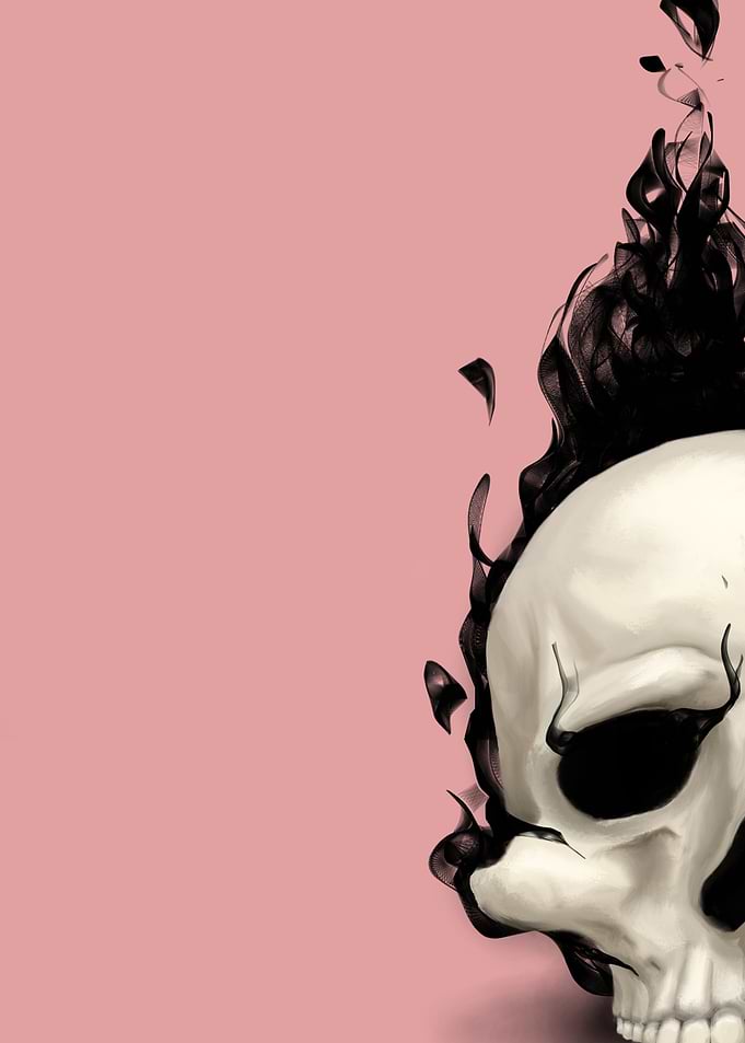 black pink skull