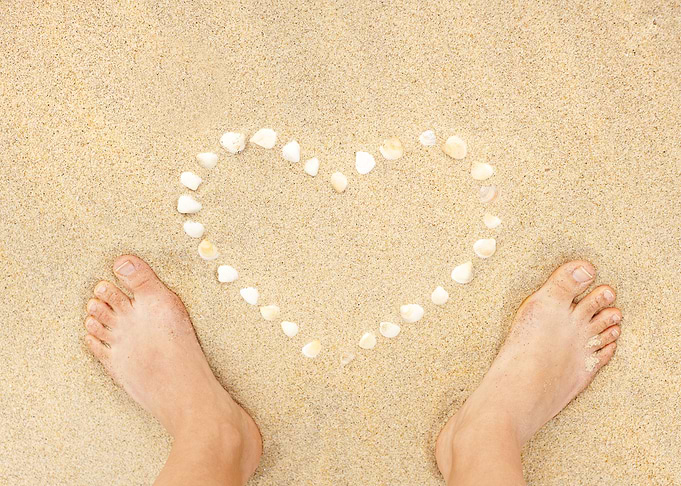 Closeup Of Female Feet At