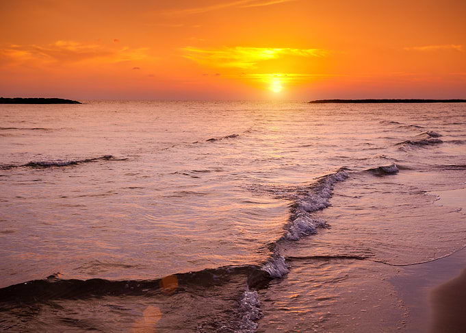 Sunset Over Sea