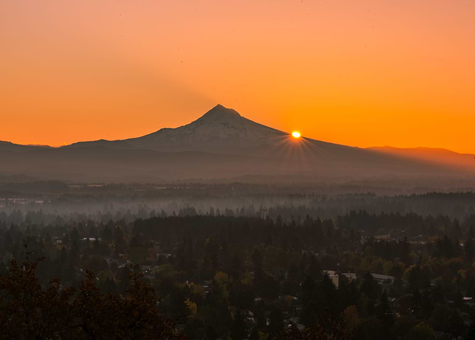 Sunrise over Mt Hood