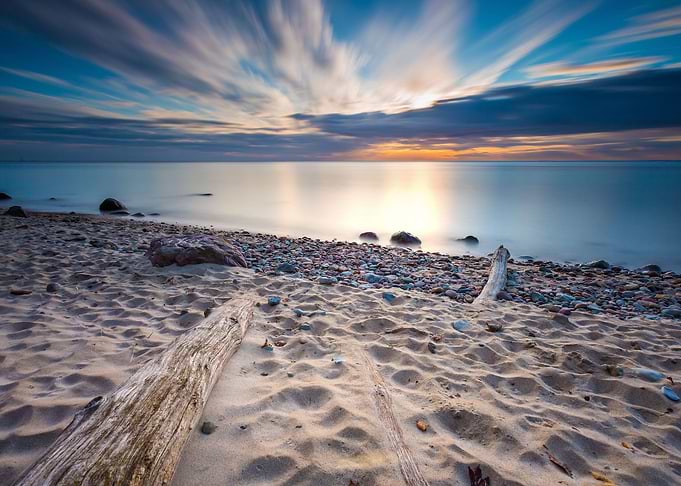 Rocky Sea Shore With Drift