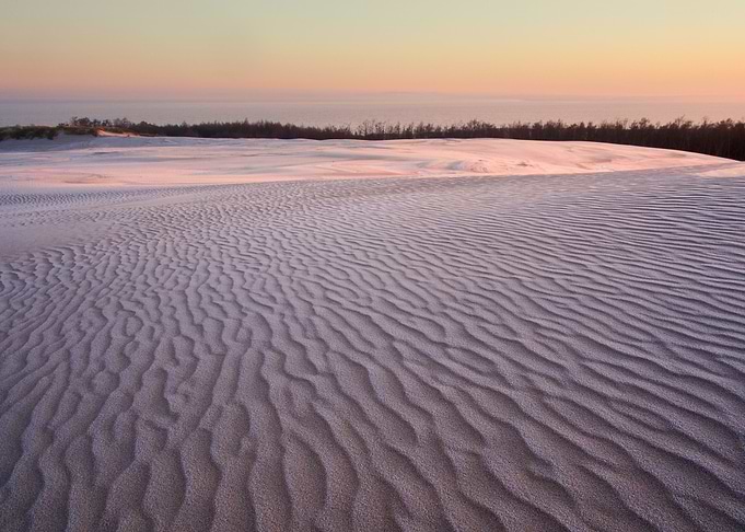 Sand Dunes At Sunrise