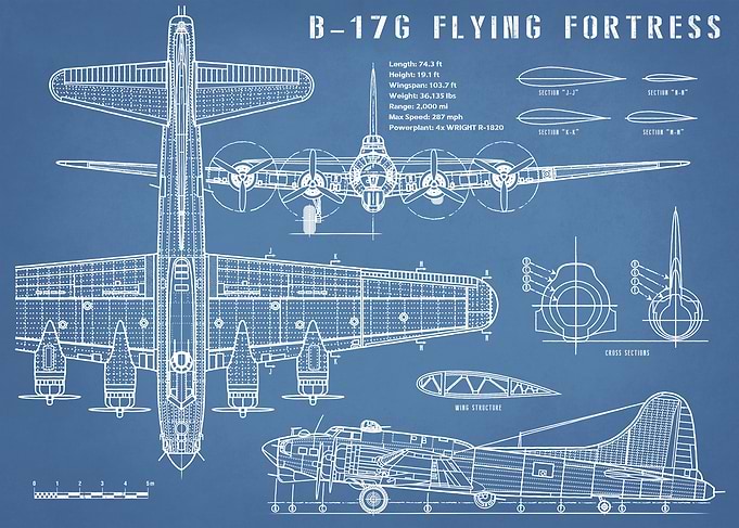 Vintage B-17 Bomber Plane