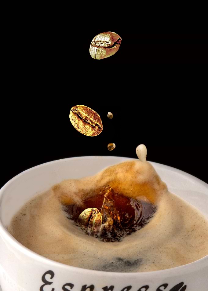 golden coffee beans