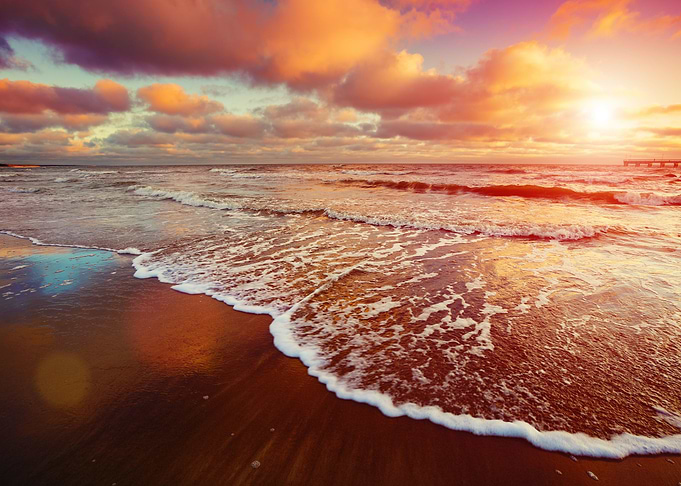 Sunset Over Sea With Oncom