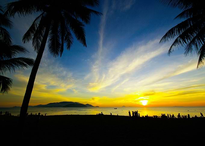 Tropical Beach With People