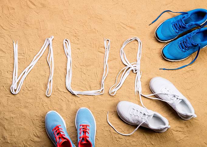 Running Shoes And Run Sign
