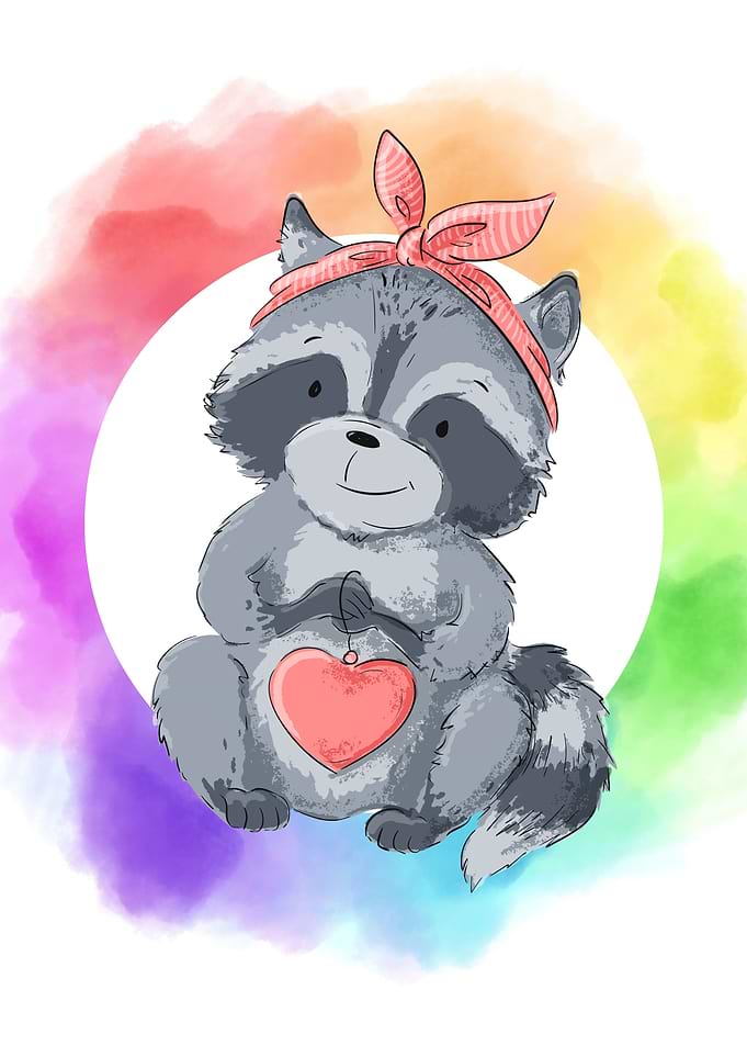 Nursery Baby Raccoon Cute