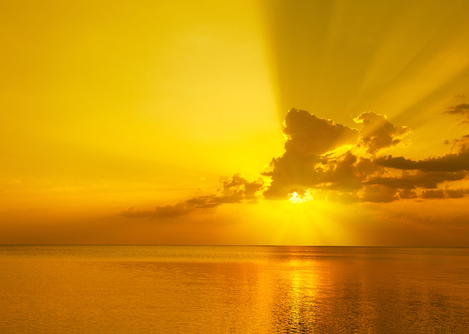 Magic Golden Sunset Over S