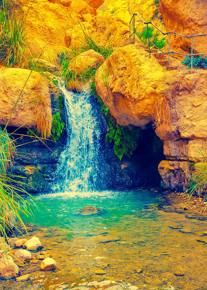 Waterfall In Ein Gedi Isra
