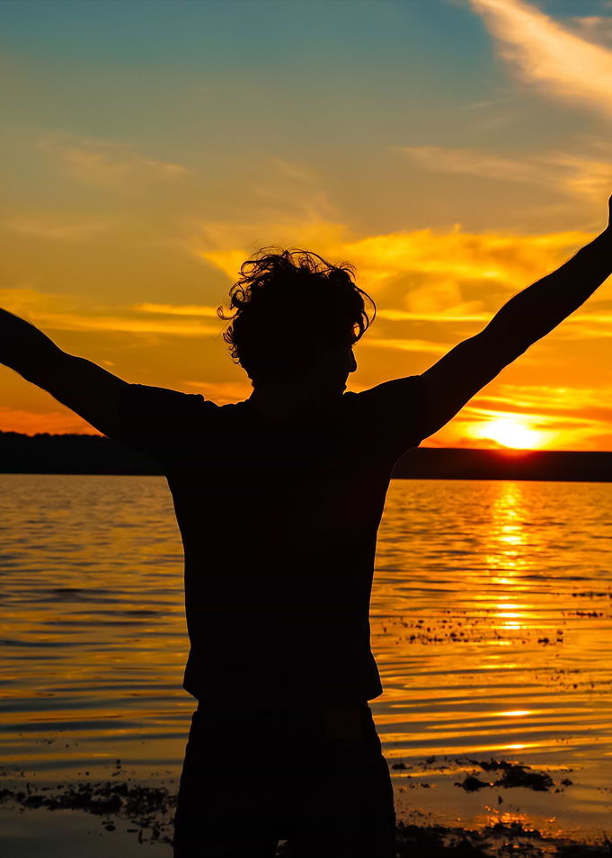 Happy Man Silhouette With
