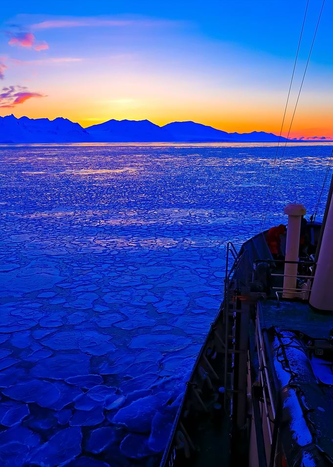 Boat In Winter Arctic Whit