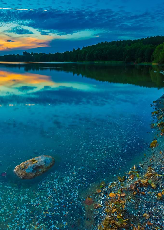Beautiful Lake At Sunset L