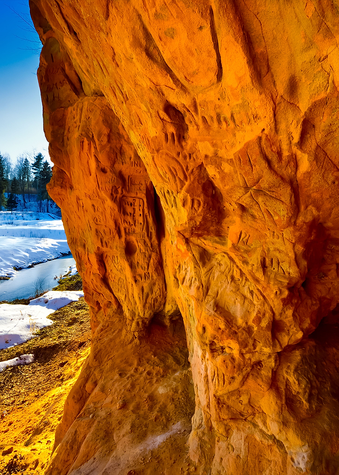 Sandstone Cave In Latvia