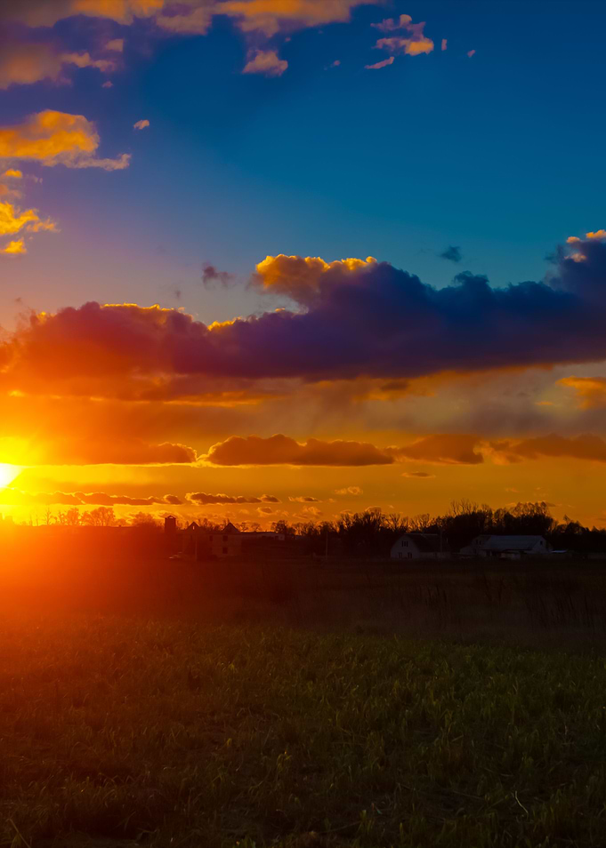 Rural Landscape At Sunset