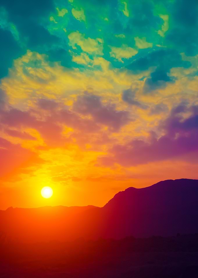 Sunset Over Desert