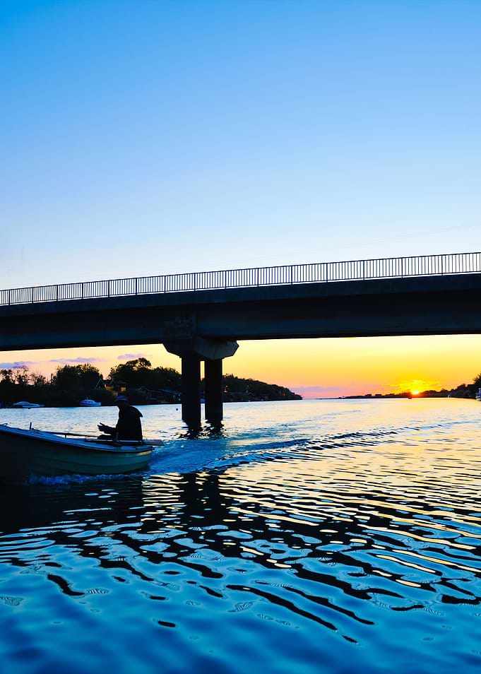 Sunset On River