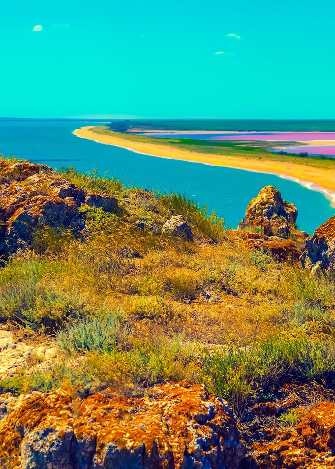 Panoramic View Of Pink Lak