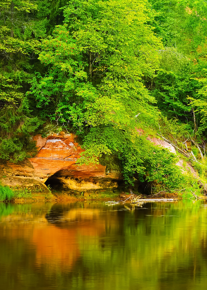 Sandstone Cliffs In Gauja
