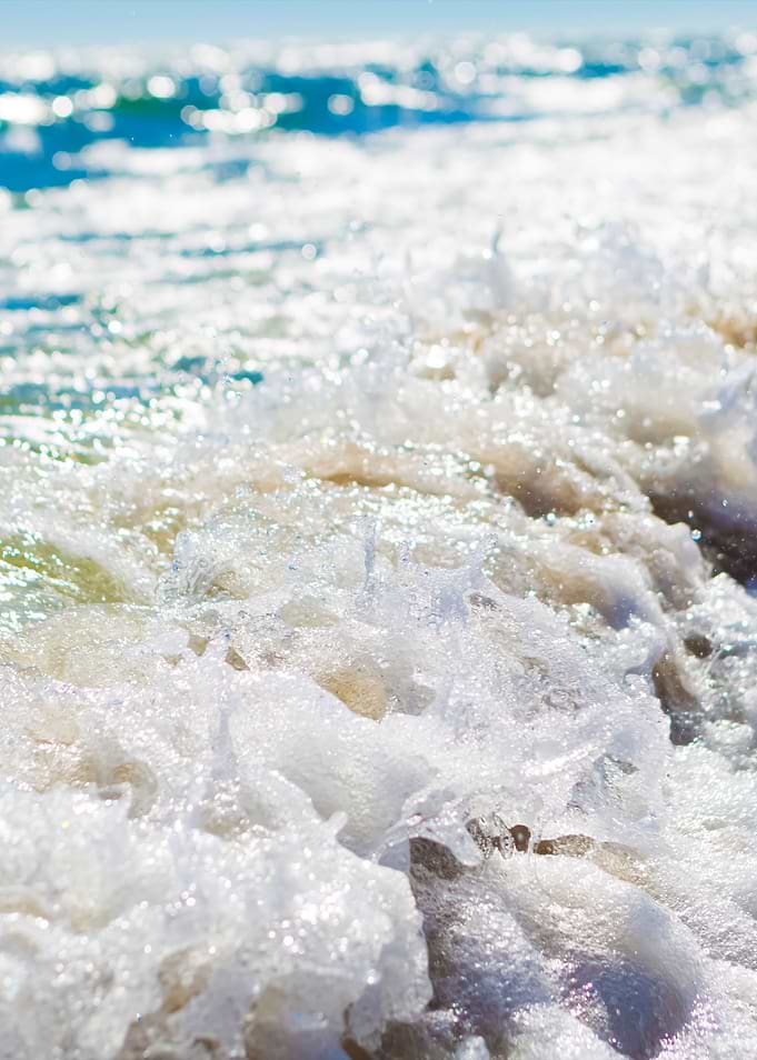 Splashing Waves On Sea Sho